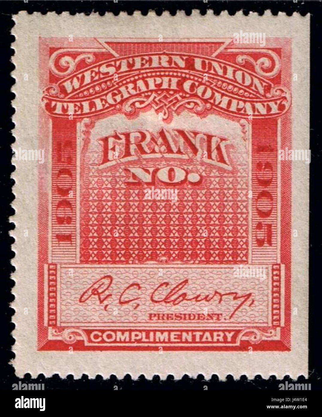 Western Union 1905 telegraph stamp Stock Photo Alamy