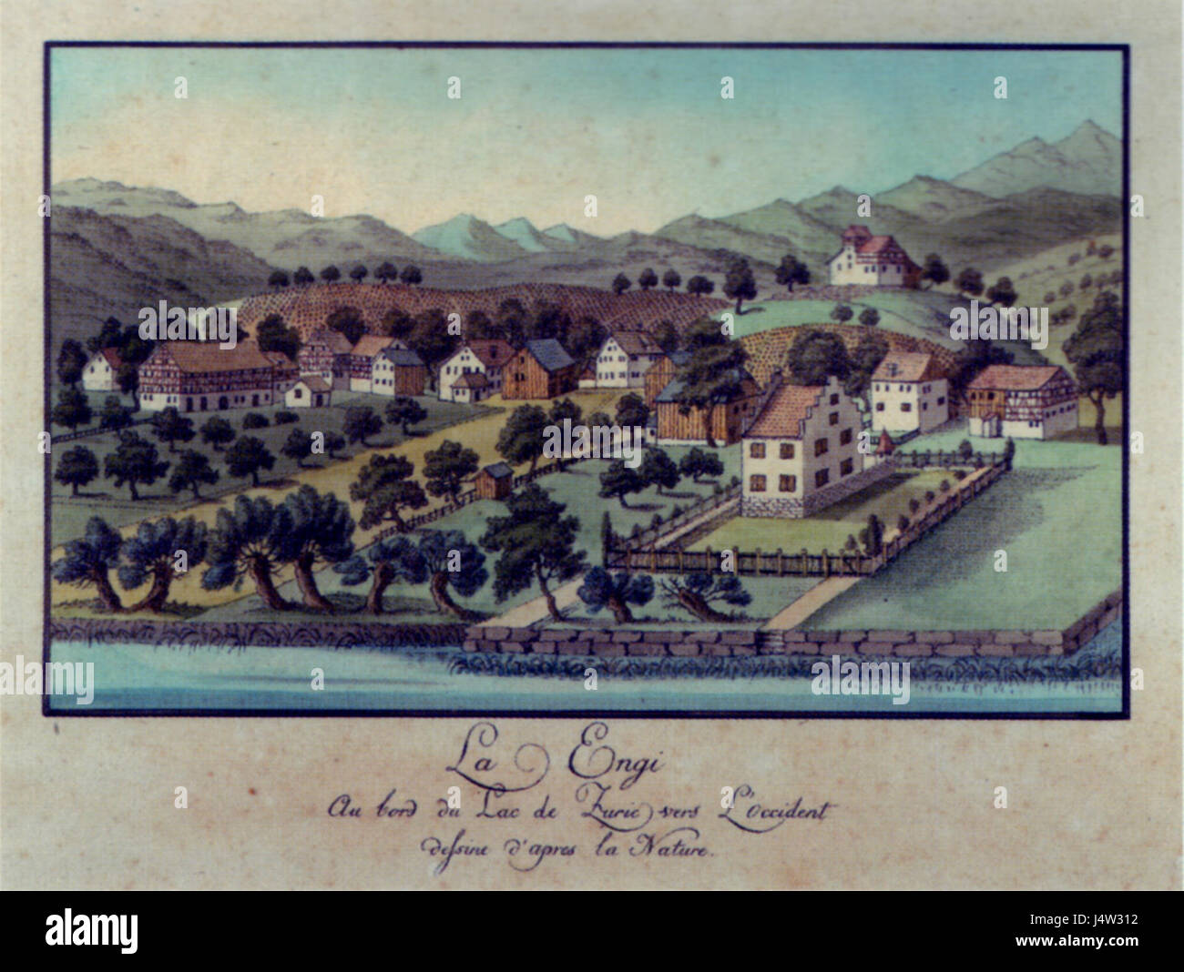 Zuerich Enge 1779 Stock Photo - Alamy