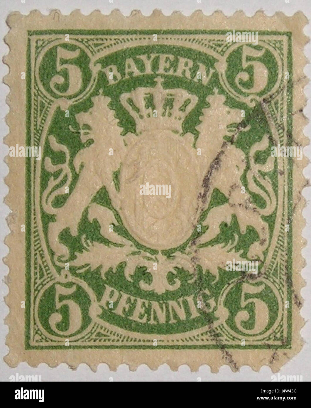 This Bavarian stamp from 1867 to 1904 features the region's armory ...