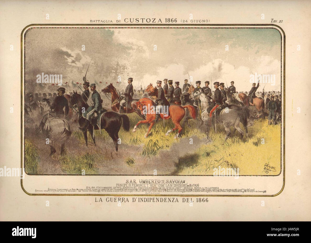 Umberto di Savoia alla battaglia di Custoza (1866) Stock Photo