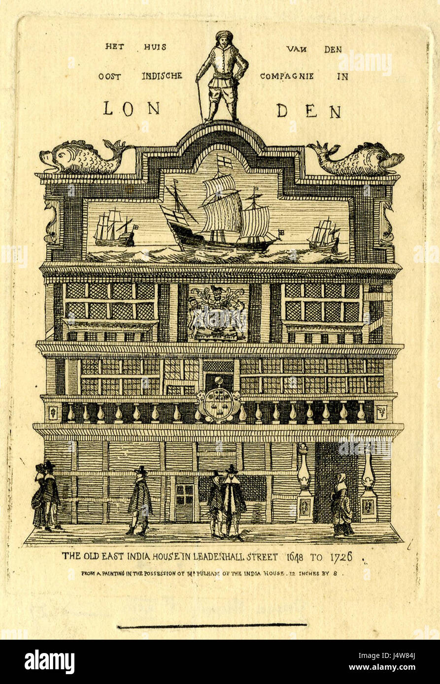 The Old East India House in Leadenhall Street 1648 to 1726 Stock Photo