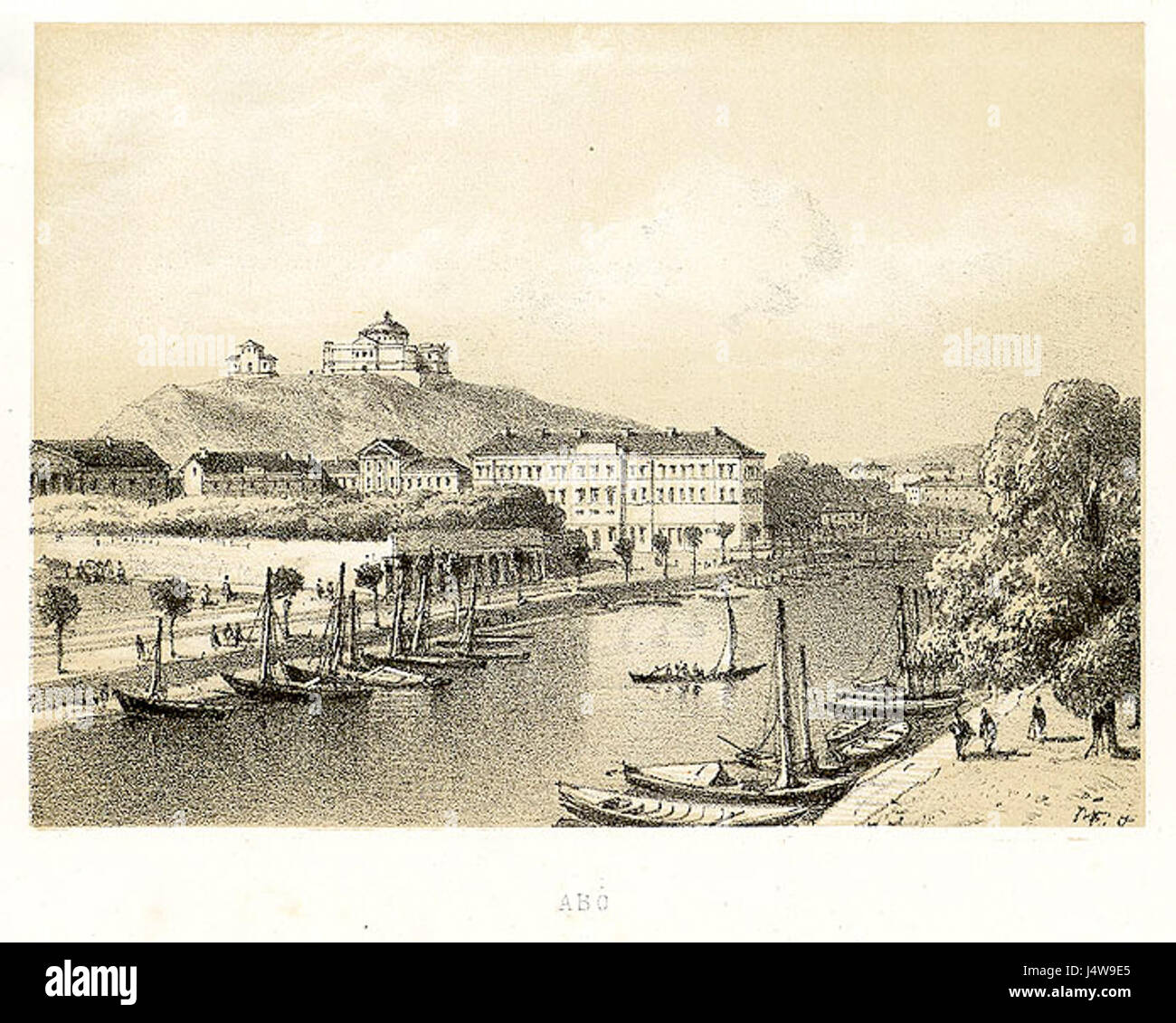 Turku in 1856 Stock Photo