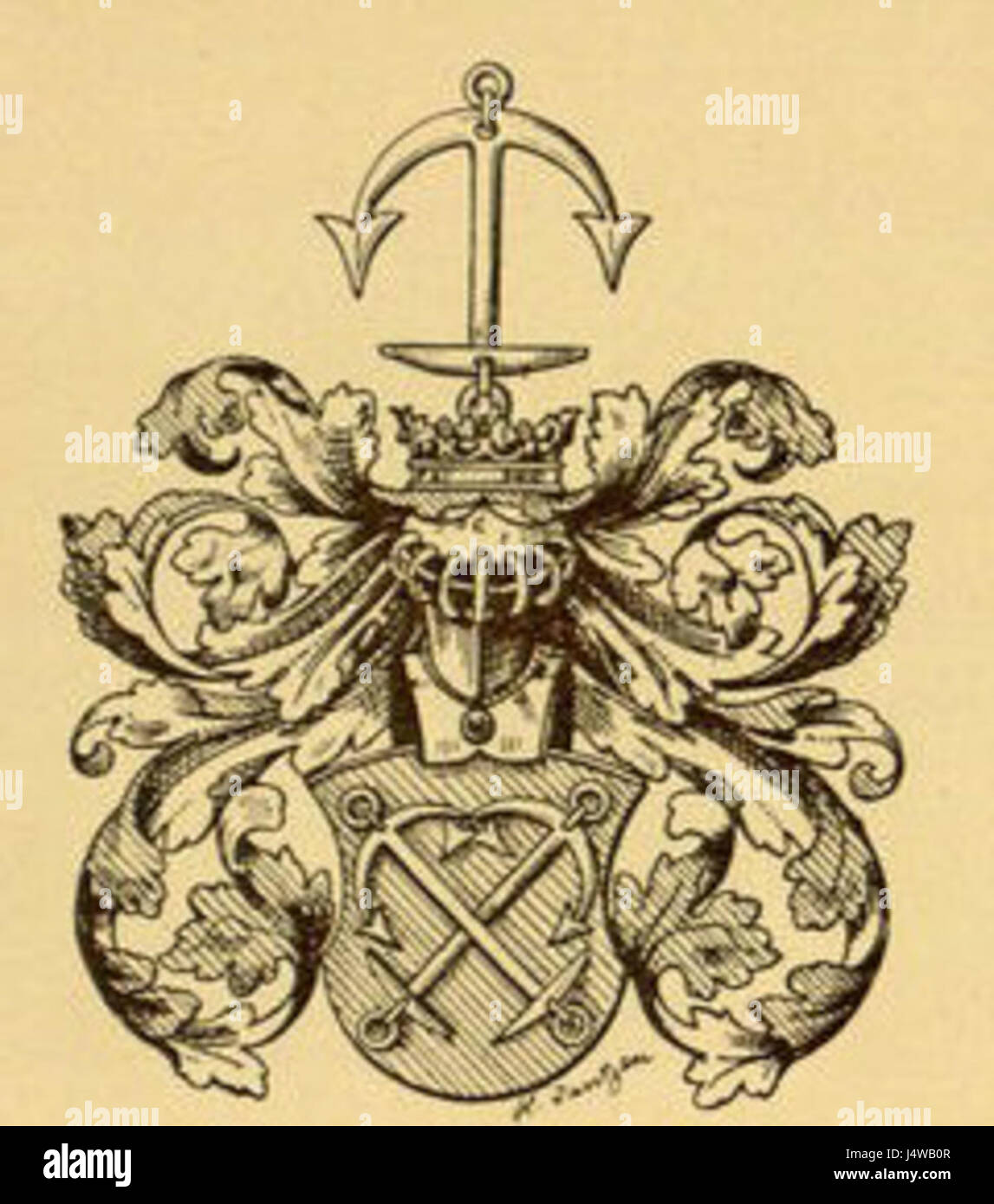 Wappen der Freiherren von Neveu Stock Photo Alamy