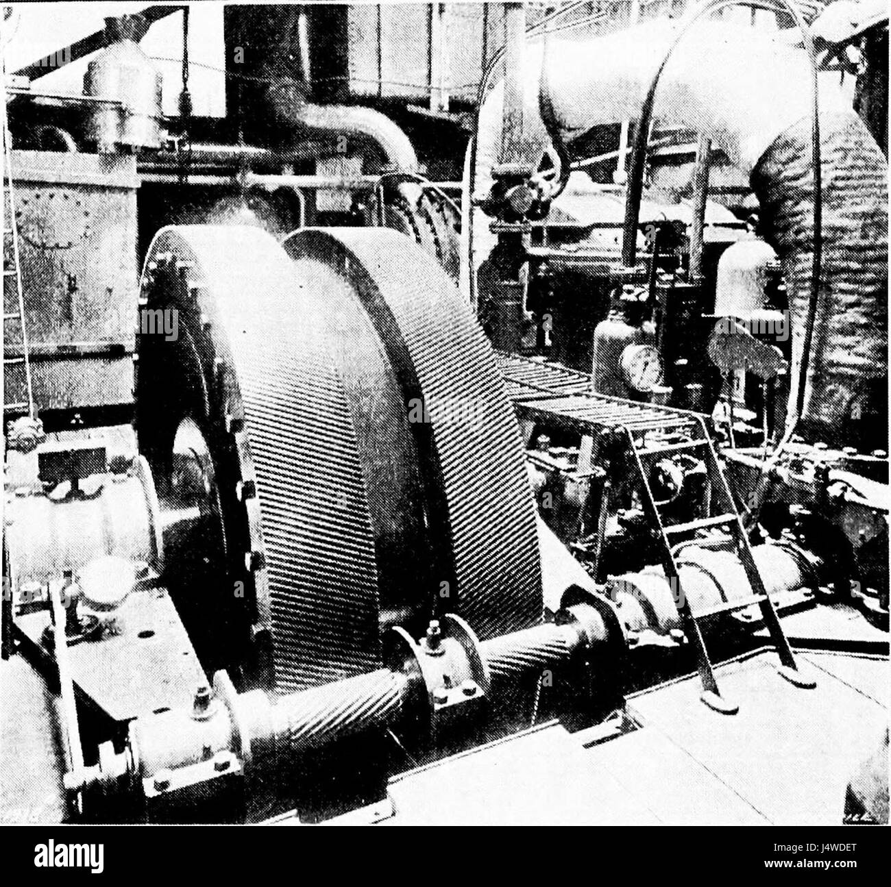 The Steam Turbine, 1911   Fig 49   View of the Gearing in 'Vespasian.' Stock Photo