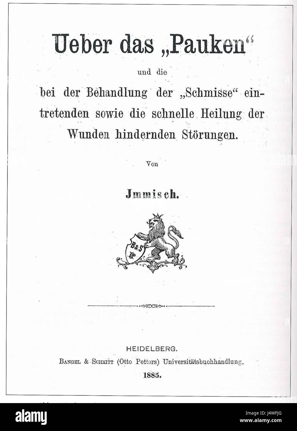 Ueber das Pauken 1885 Stock Photo