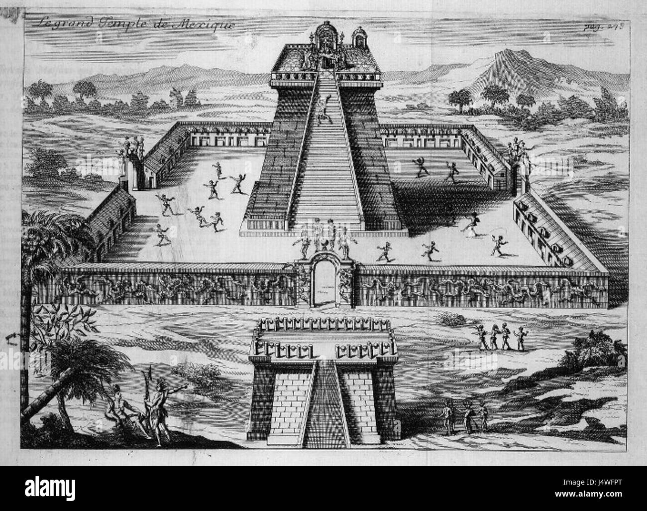 Van Beecq   Tenochtitlan Temple of the Sun Stock Photo