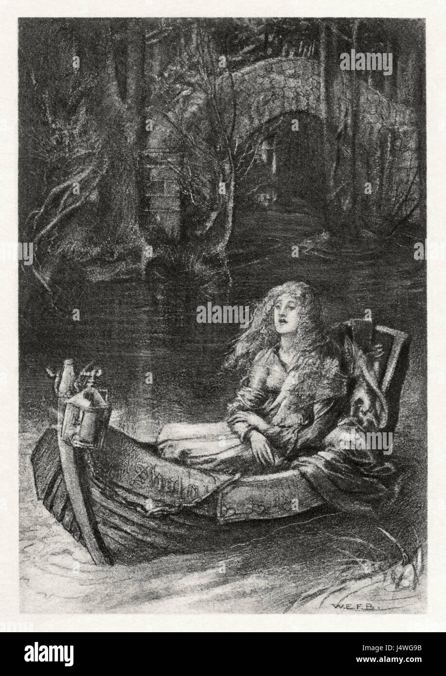 W.E.F. Britten Alfred, Lord Tennyson Lady of Shalott Stock Photo Alamy