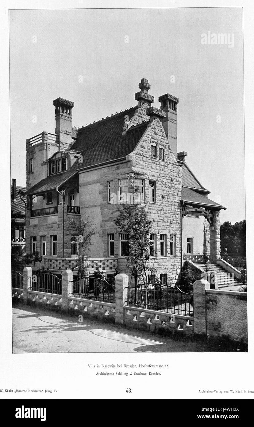 Villa in Blasewitz Dresden, Hochuferstr. 12 Architekten Schilling & Graebner Dresden Stock Photo