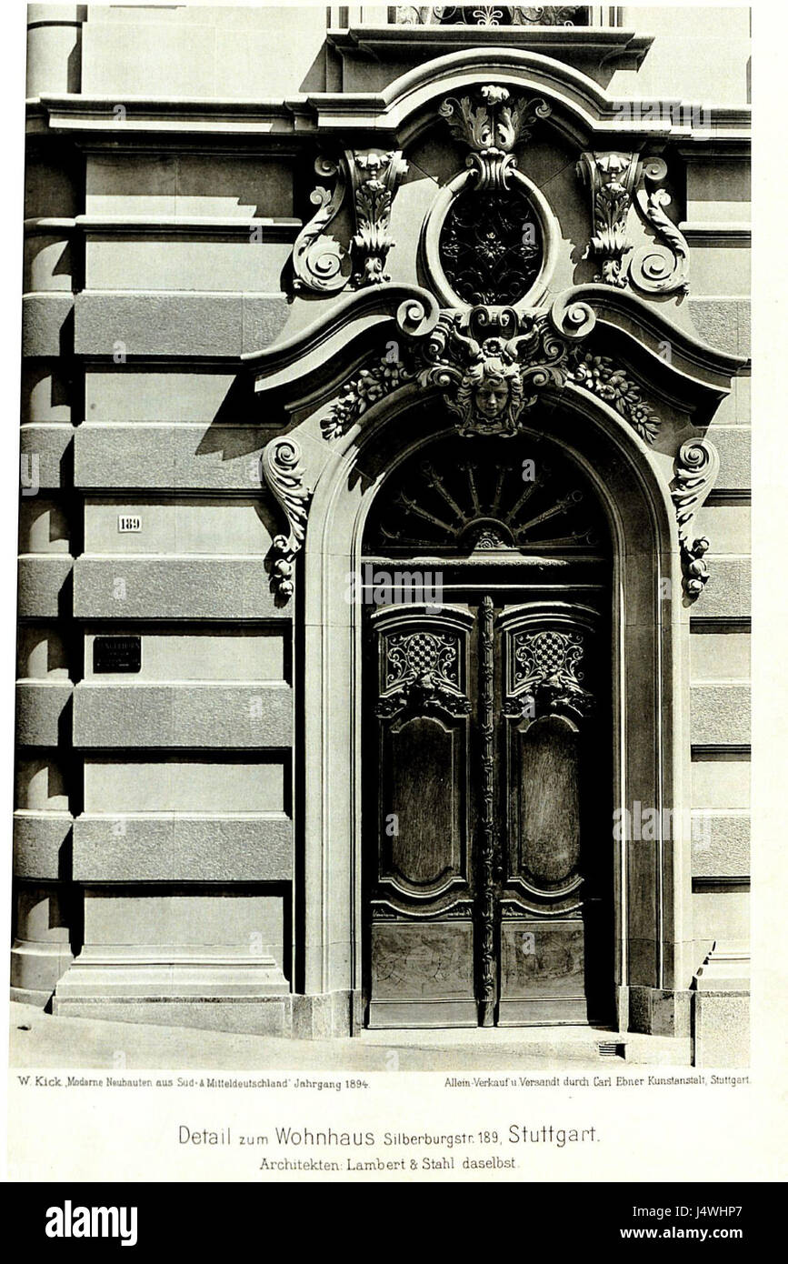 Wohnhaus Silberburgstr. 189, Stuttgart, Architekten Lambert & Stahl aus Stuttgart, Tafel 12, Kick Jahrgang I Stock Photo