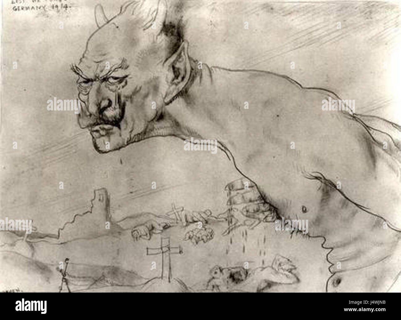 William Orpen Kaiser Wilhelm as the Devil Stock Photo