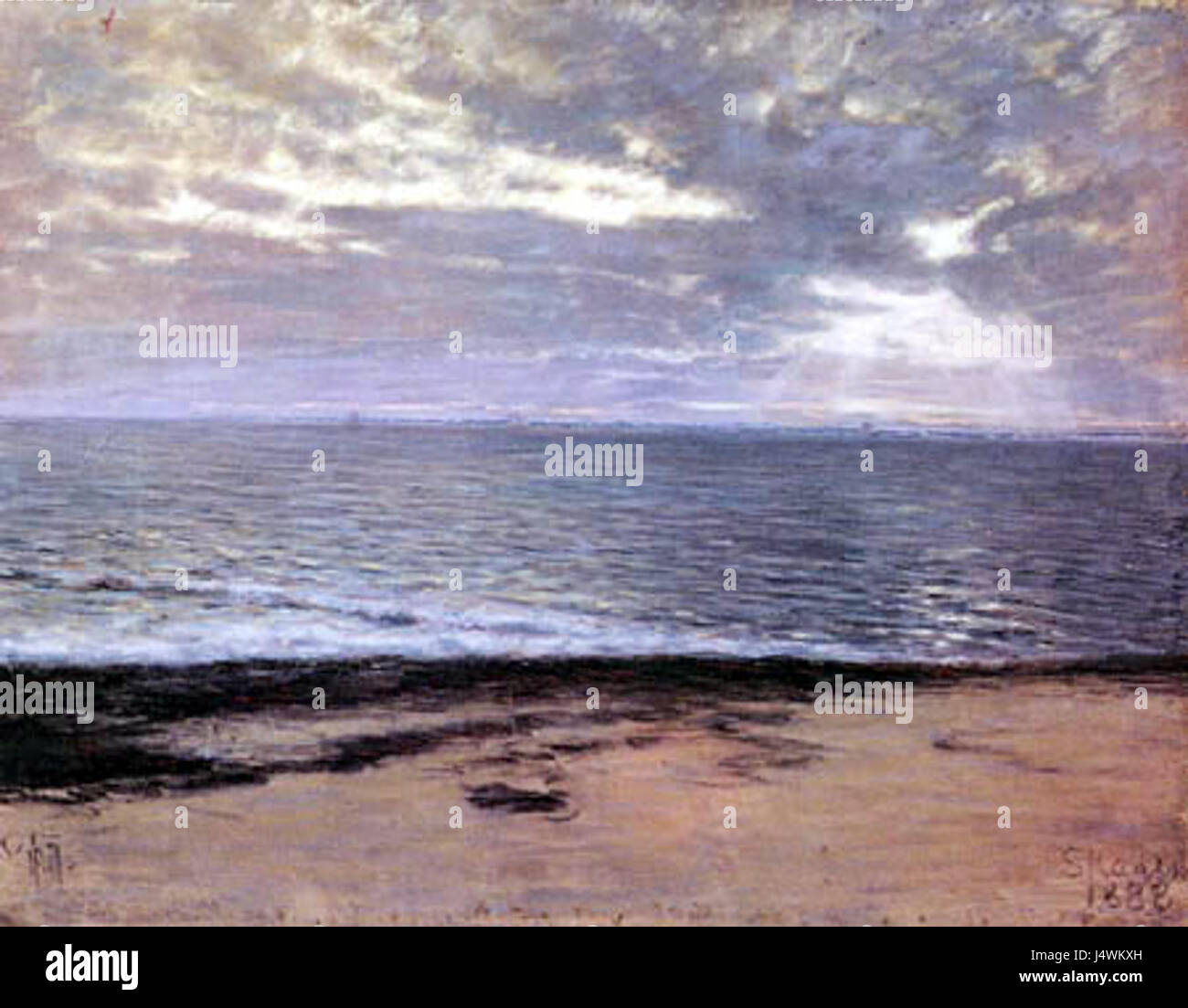 Thorvald Niss morgens am strand Stock Photo
