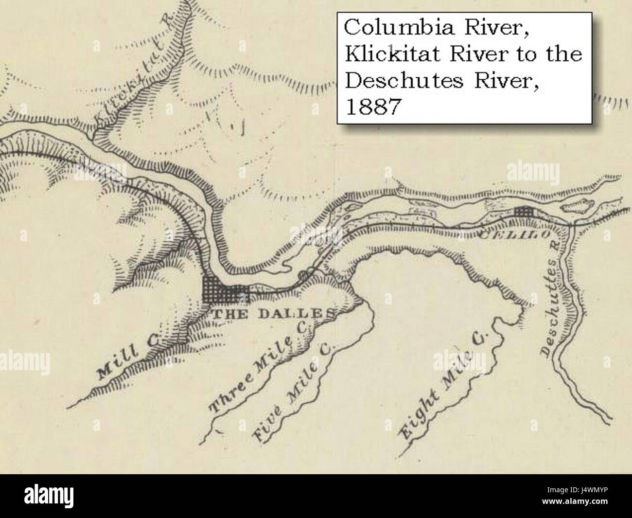 Columbia river map hi-res stock photography and images - Alamy