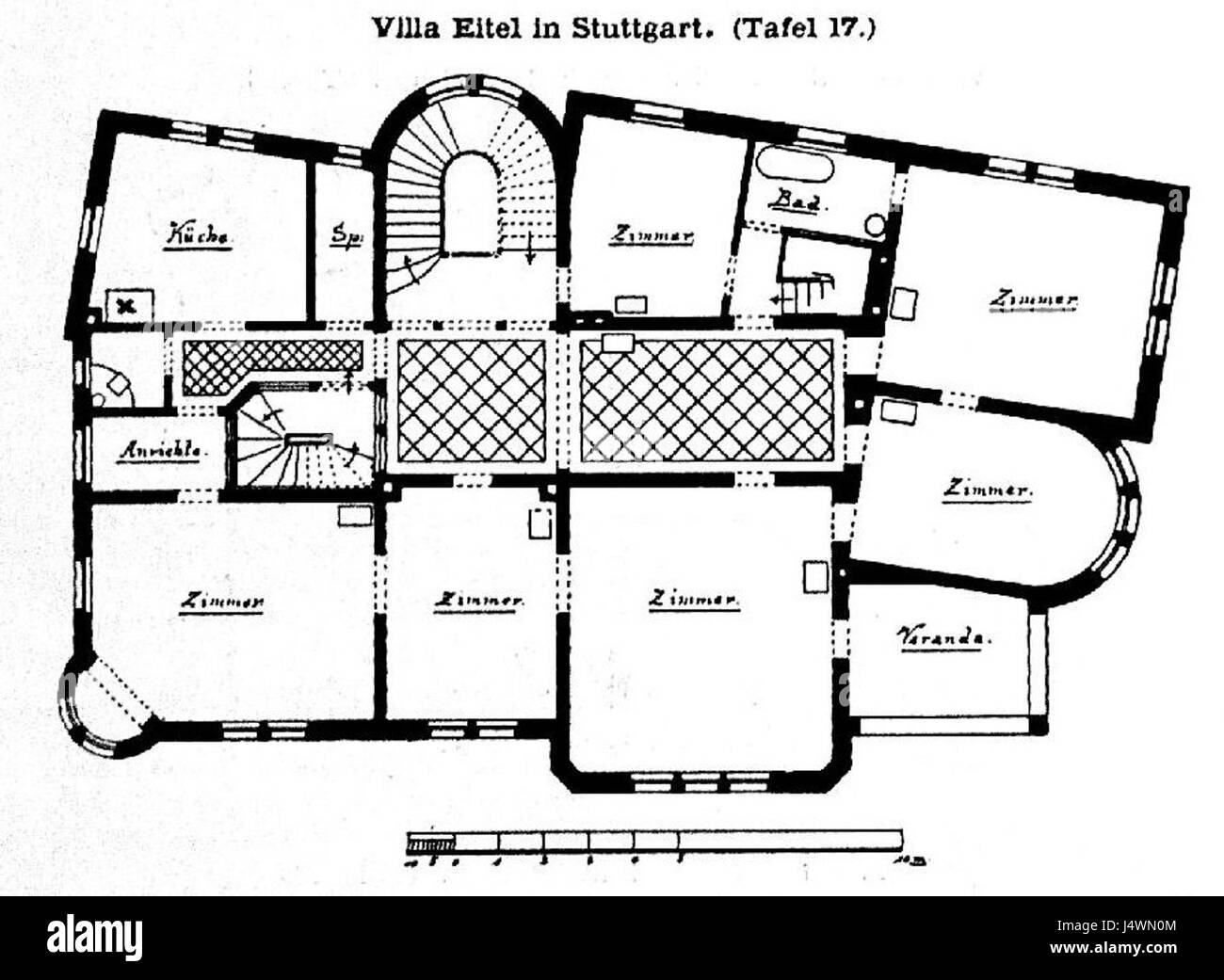 Villa Eitel In Stuttgart Tafel 17 Grundriss Stock Photo