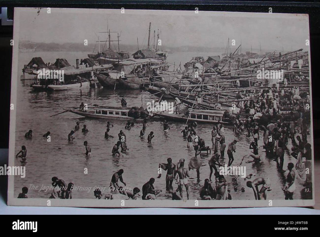 The Jagannath Bathing Ghat, Calcutta postcard from 1937 Stock Photo Alamy