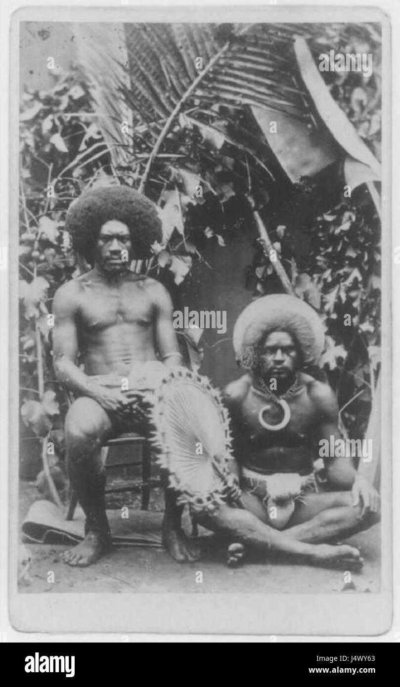 Tui Namosi and attendant, carte de visite by Francis Herbert Dufty Stock Photo
