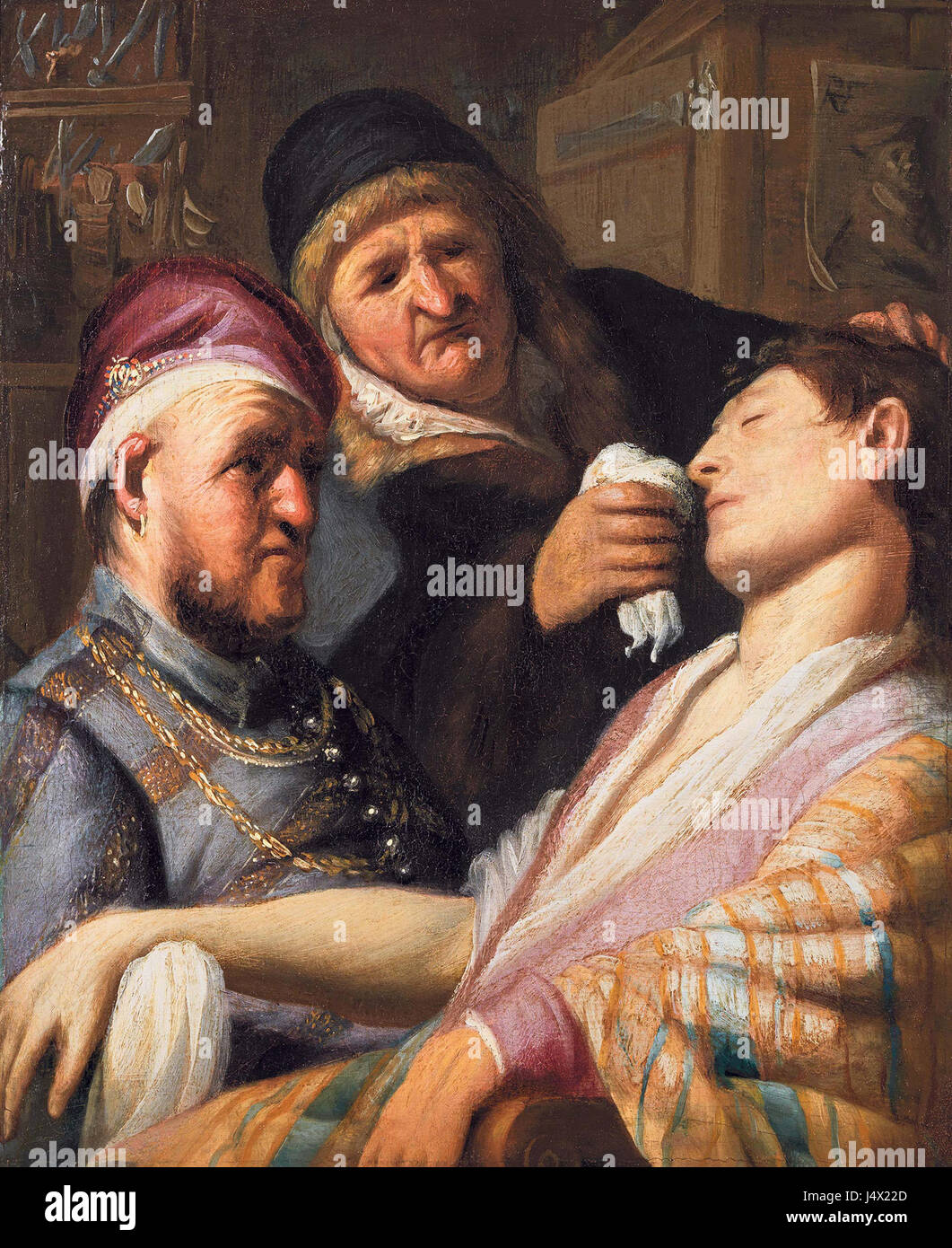 The fainted patient, by Rembrandt Stock Photo
