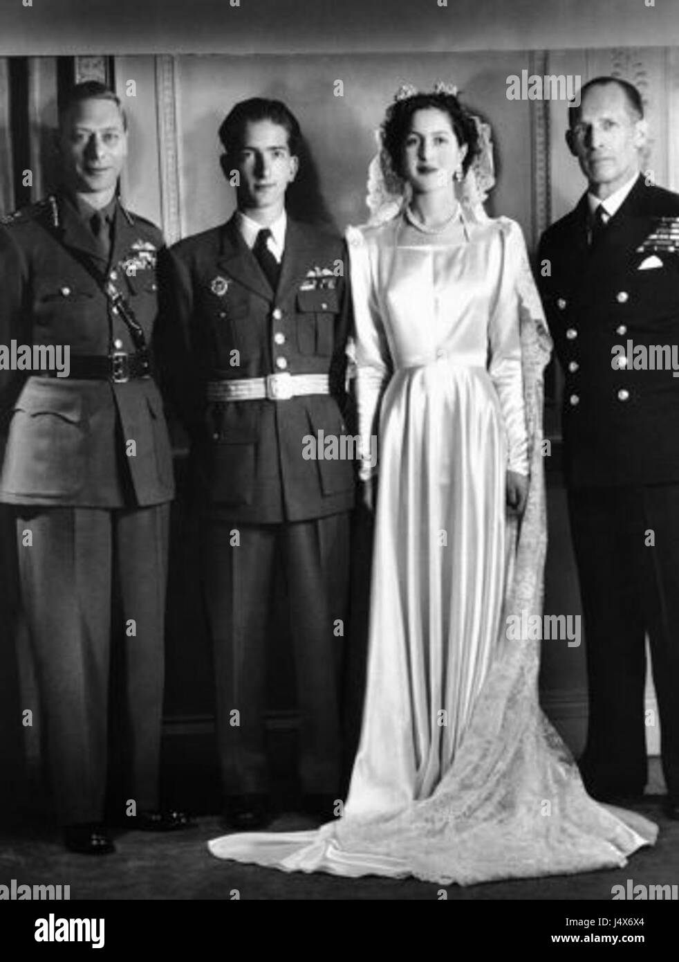 Wedding Peter II and Alexandra of Yugoslavia 1944 Stock Photo