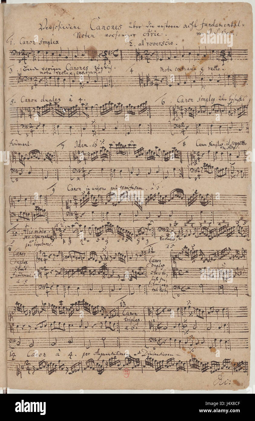 Verschiedene Canones BWV 1087 Stock Photo