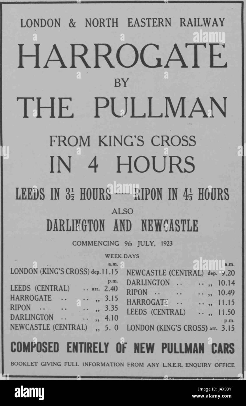 The Harrogate Pullman is a historic luxury train service that runs through the scenic areas of the UK, offering passengers a premium travel experience. Known for its elegant interiors and impeccable service, it reflects the golden age of rail travel. Stock Photo