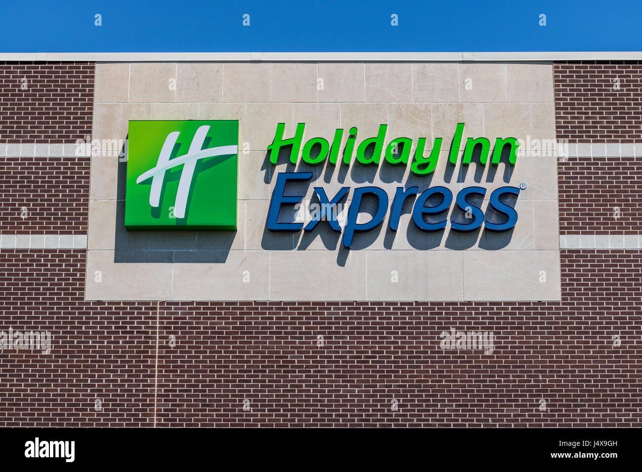 Indianapolis - Circa May 2017: Holiday Inn Express Location. Holiday Inn is a Subsidiary of InterContinental Hotels Group V Stock Photo