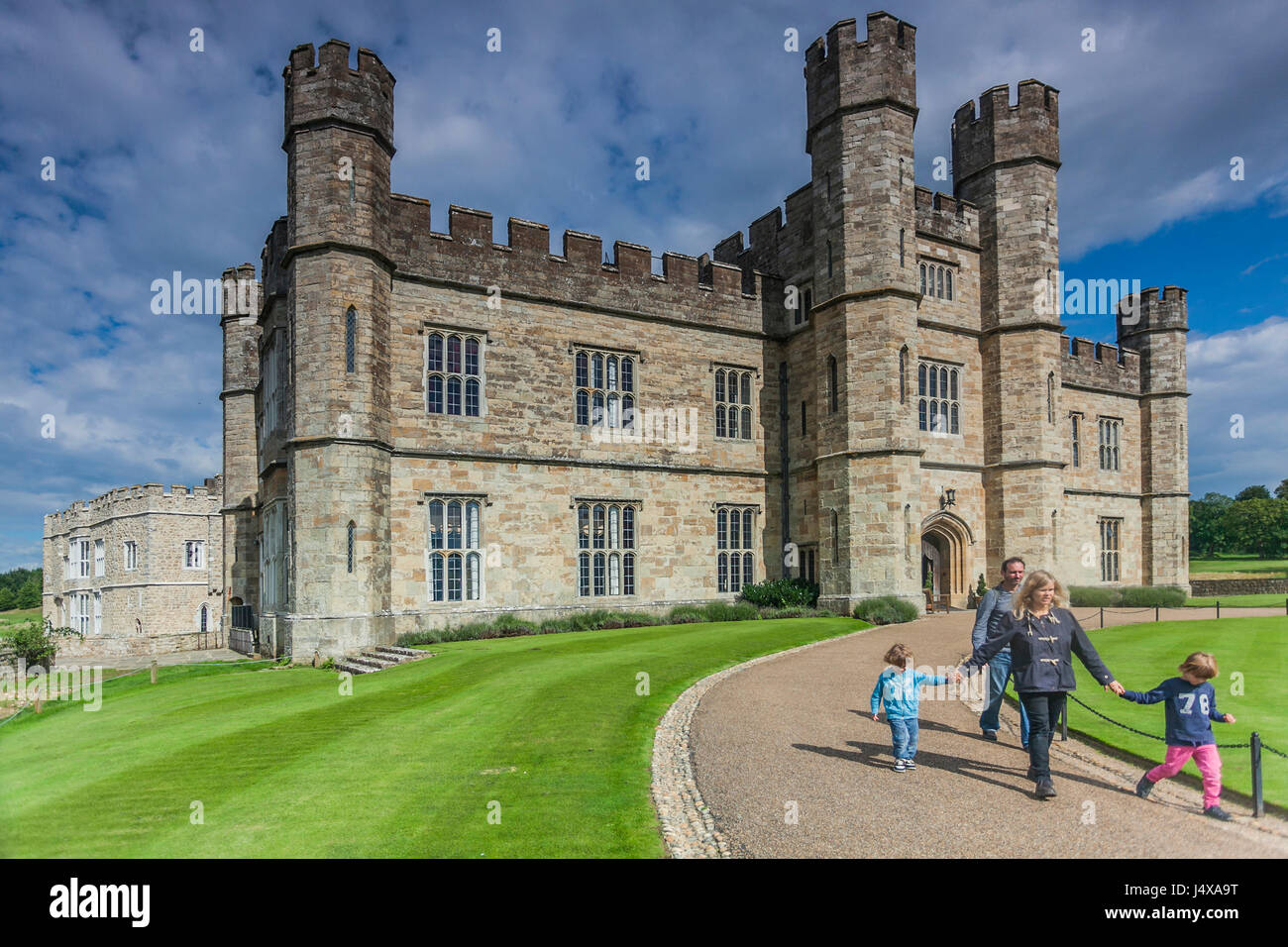 LEEDS CASTLE, KENT, ENGLAND-2nd SEPT 2015:-Leeds castle is situated in Kent, South East England, a perfect backdrop for a family day out. Stock Photo