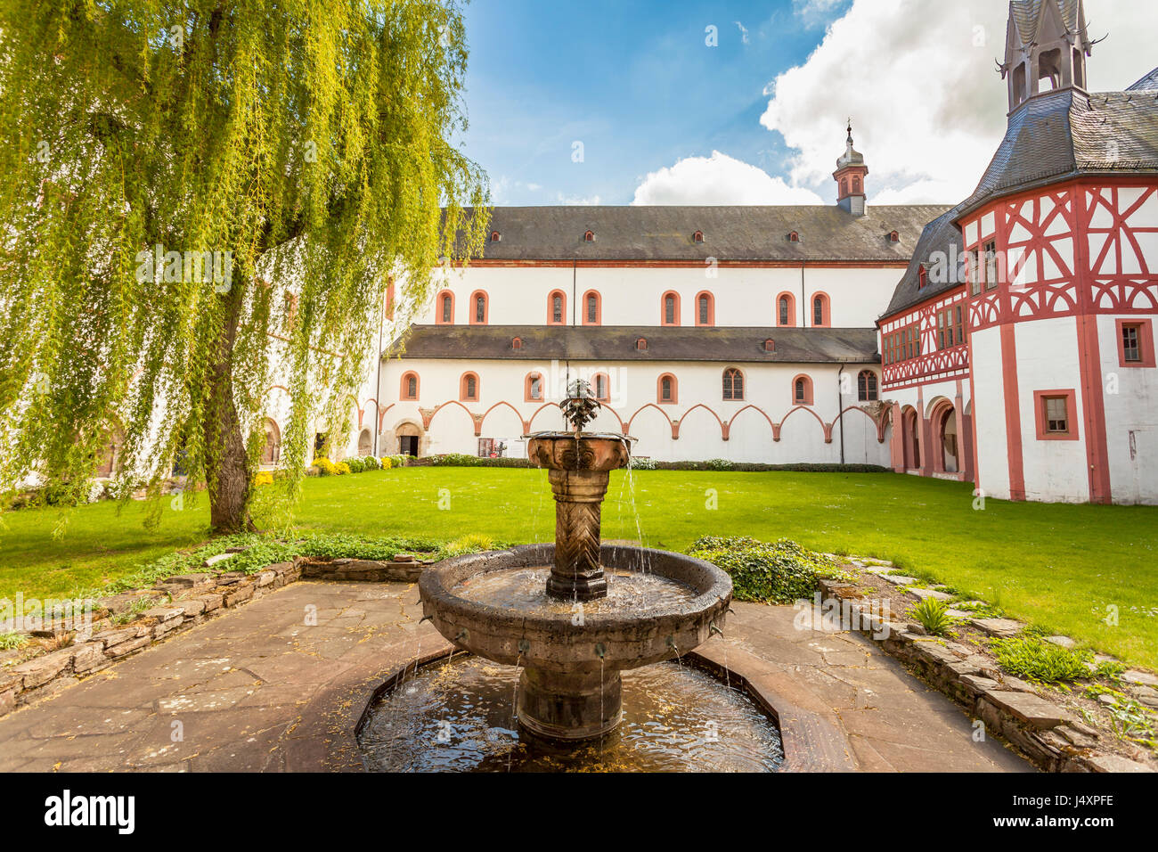 view of the monastery Eberbach cloister Eltville am Rhein Rheingau Hessen Germany Stock Photo