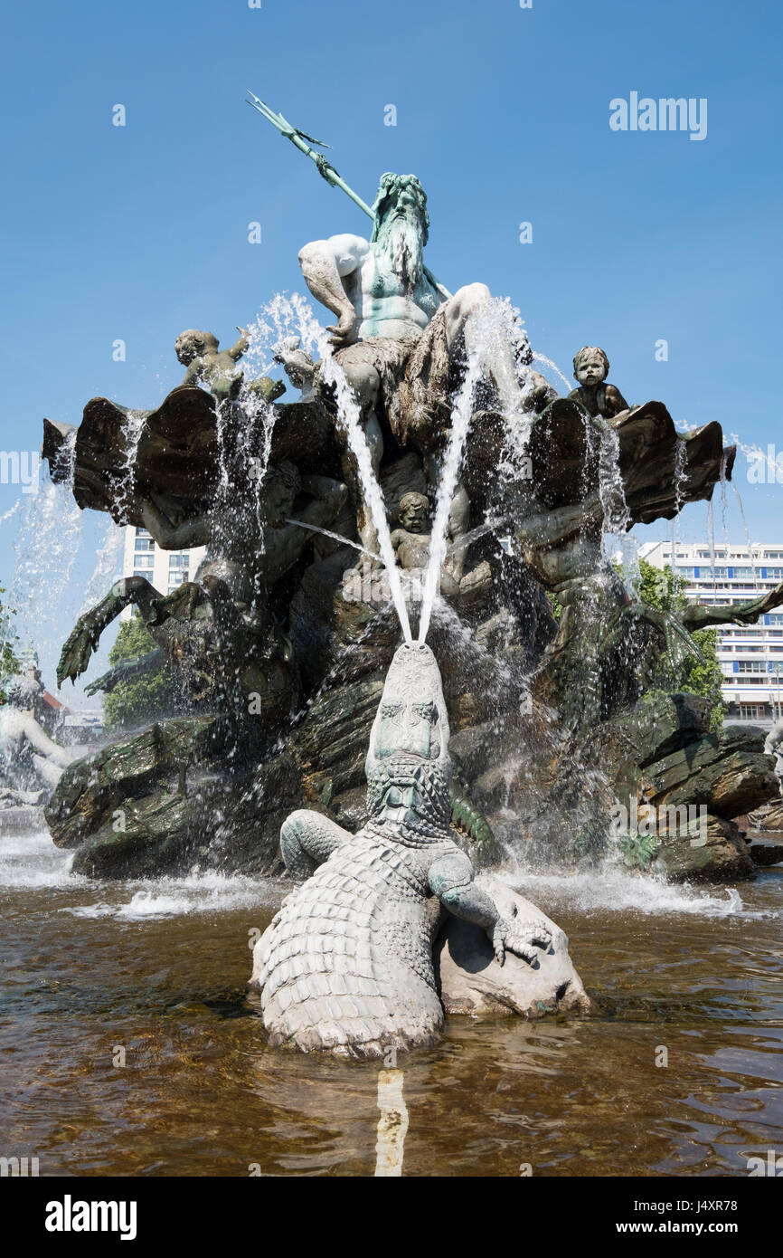 Neptune Fountain, Berlin, Germany Stock Photo