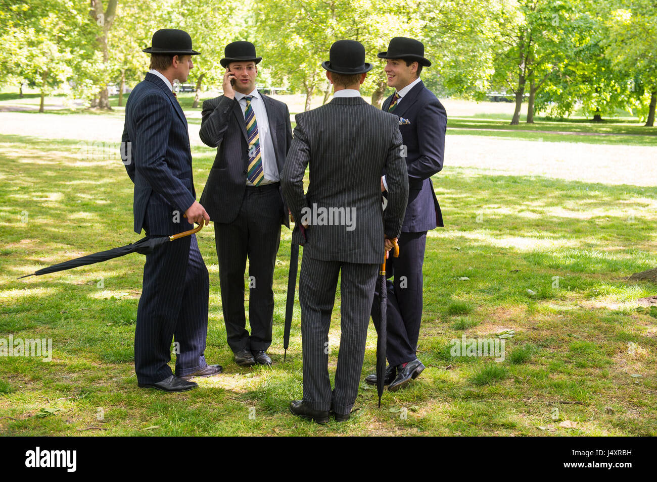 Members of the Combined Cavalry Old Comrades Association arrive, in Hyde Park, London, their annual parade. Stock Photo