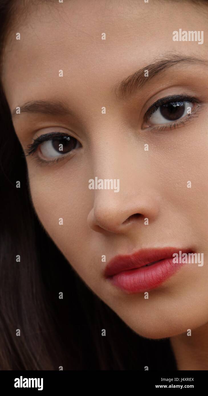 Face Of Pretty Person Stock Photo - Alamy