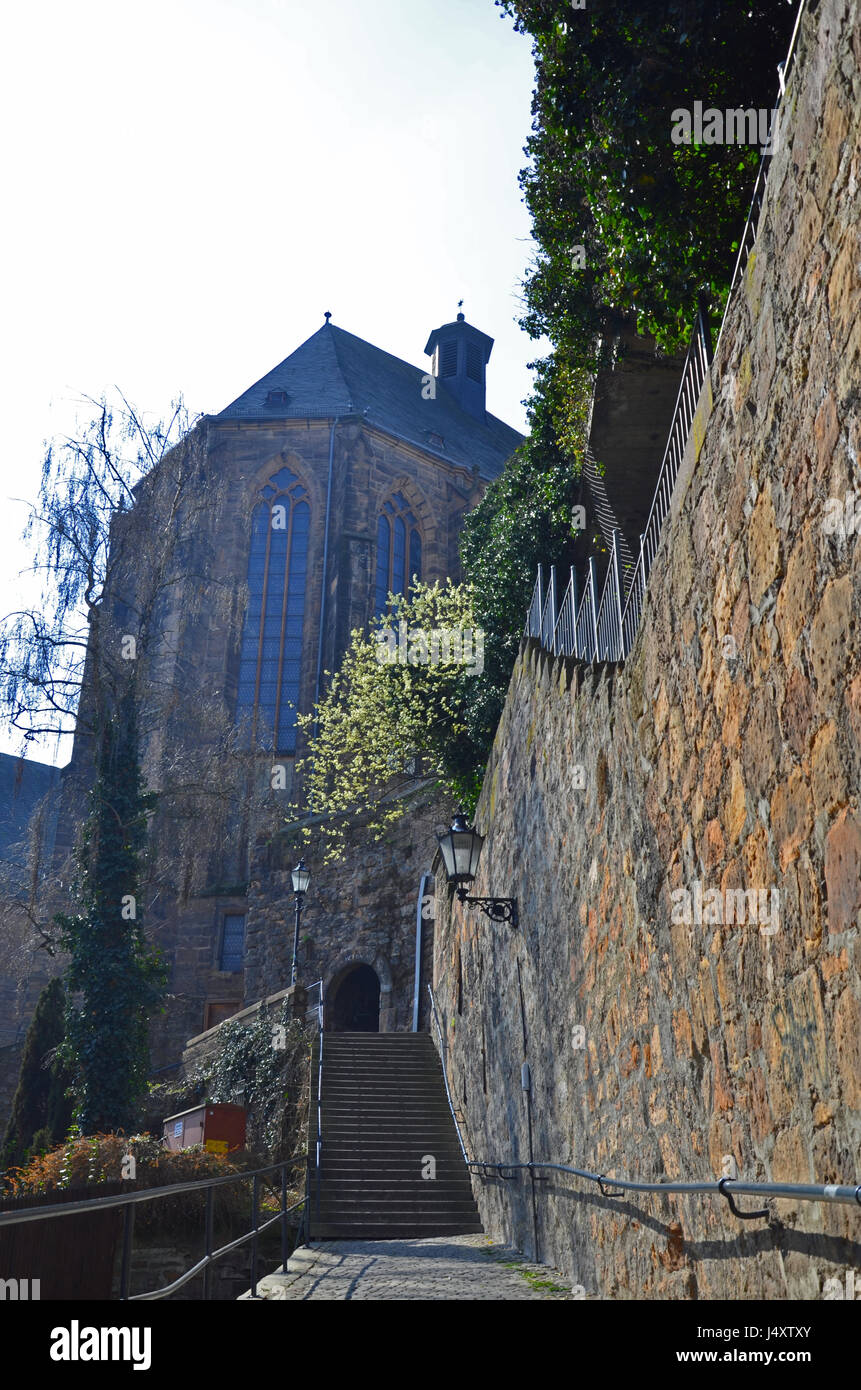 Old church in Marburg (Germany) Stock Photo