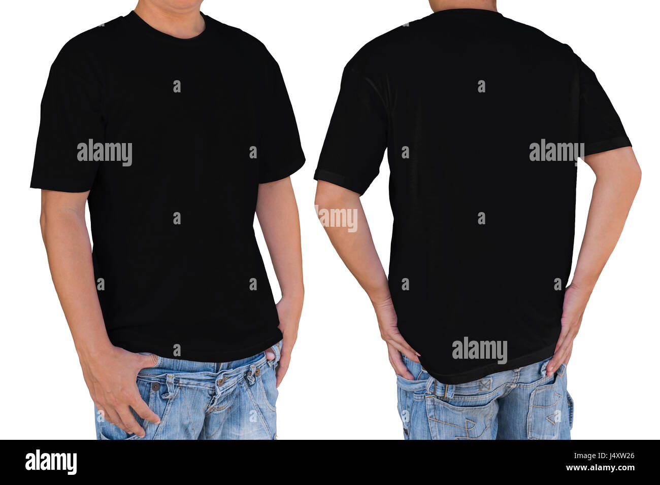 Blank black t shirt front back High 