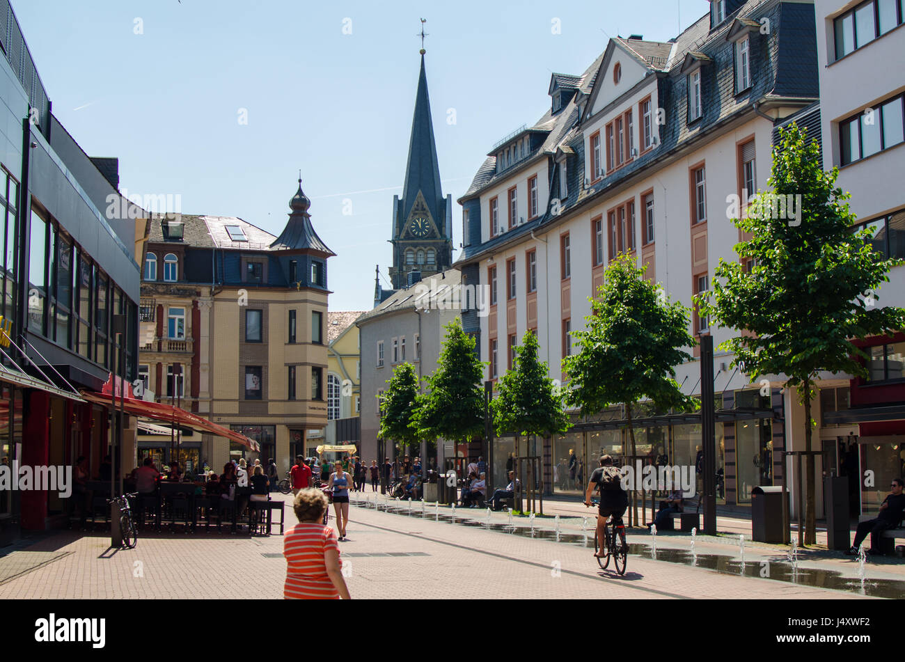 Pedestrian zone in Giessen, Germany Stock Photo