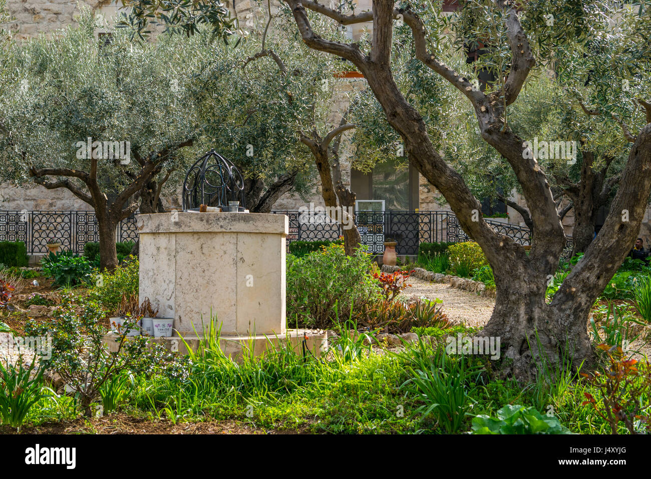 Garden of Gethsemane - well Stock Photo - Alamy