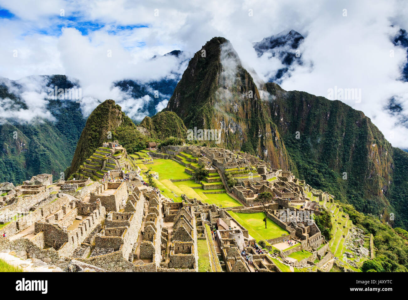 Machu Picchu, Peru. UNESCO World Heritage Site. One of the New Seven Wonders of the World Stock Photo
