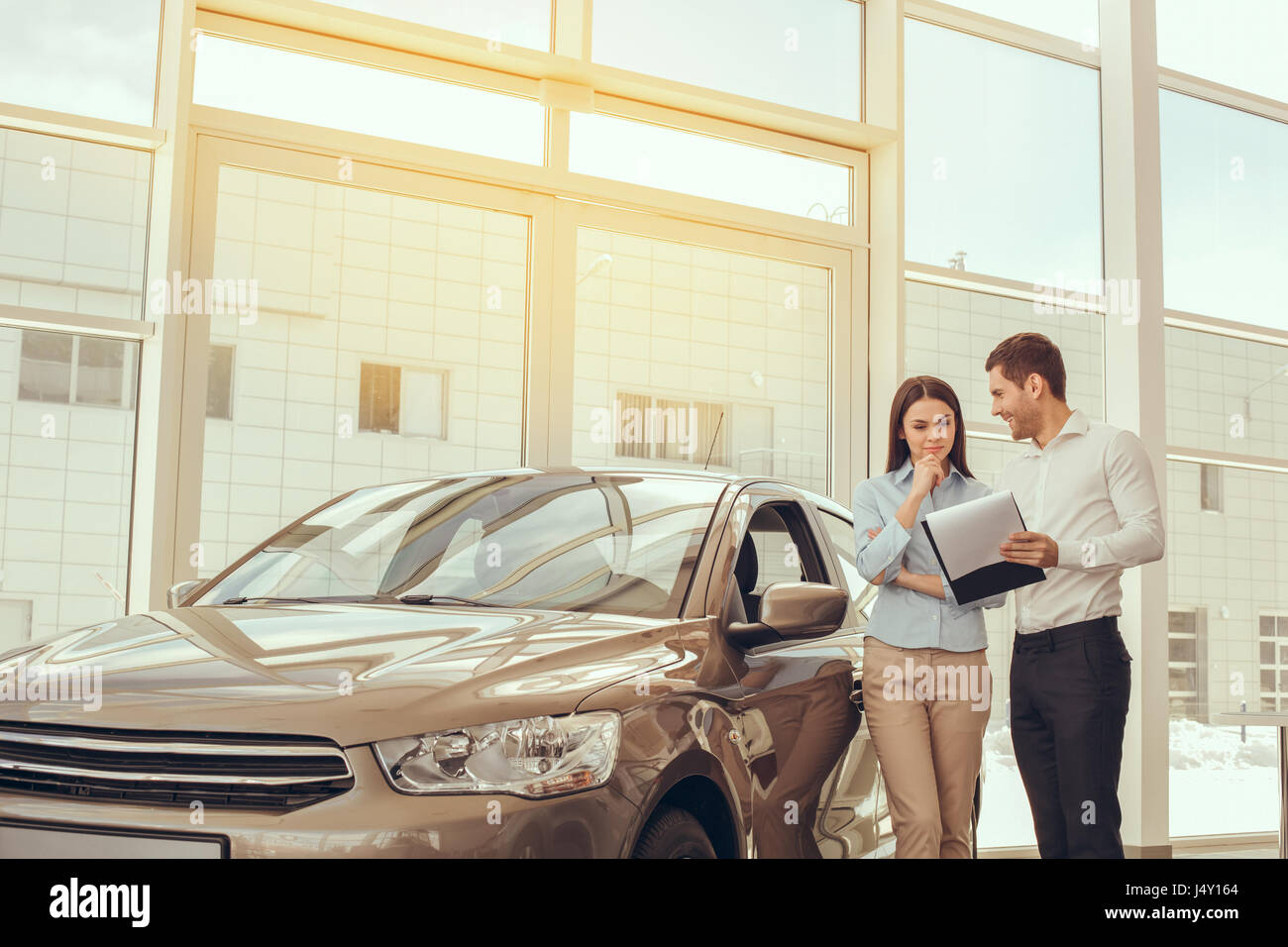 Young People in a Car Rental Service Transportation Concept Stock Photo ...