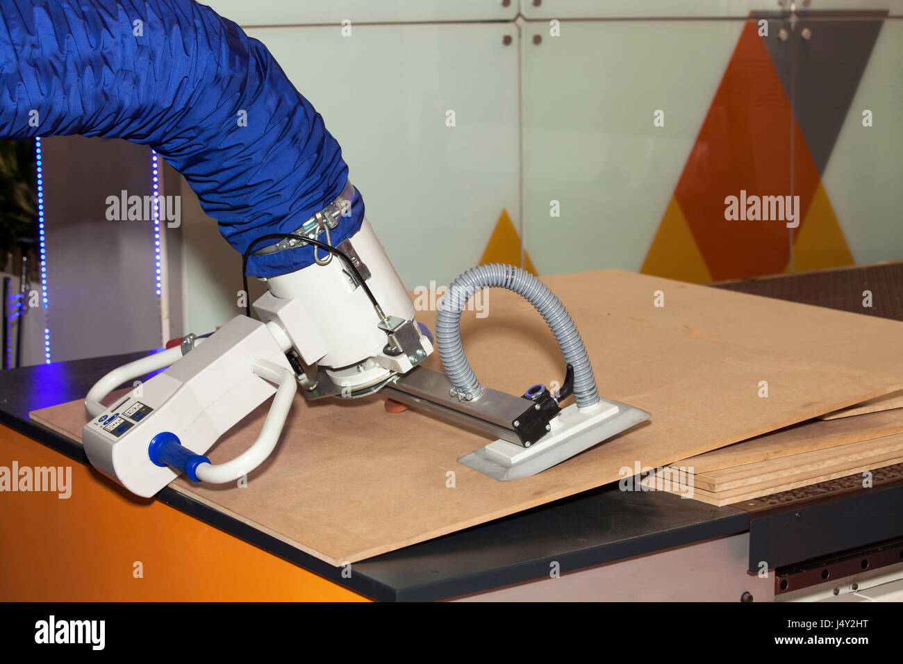 Vacuum lifter and crane system, vacuum technology for automation Stock Photo
