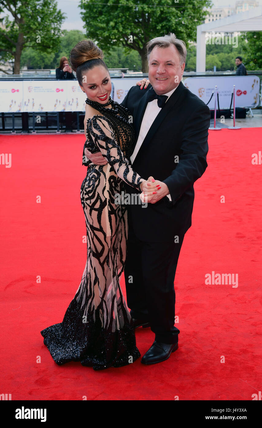 Ed Balls and Katya Jones arriving for the Virgin TV British Academy Television Awards 2017 held at Festival Hall at Southbank Centre, London. PRESS ASSOCIATION Photo. Picture date: Sunday May 14, 2017. See PA story SHOWBIZ Bafta. Photo credit should read: Ian West/PA Wire Stock Photo