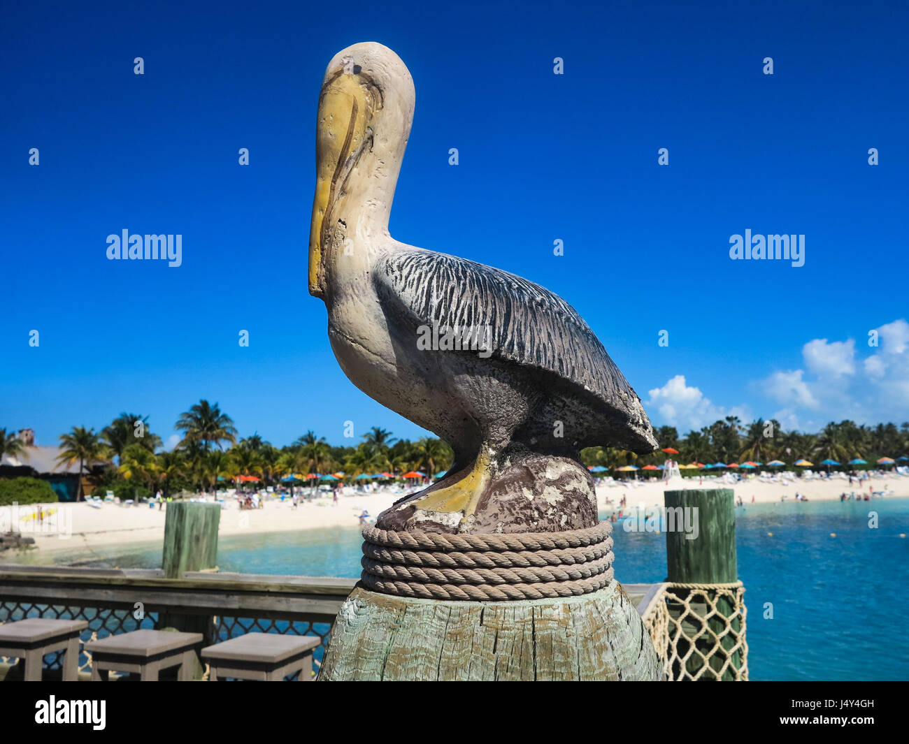Pelican grottesco Bird Statua di Pietra Decorazione Giardino Casa a prova di gelo 43cm/17" H 