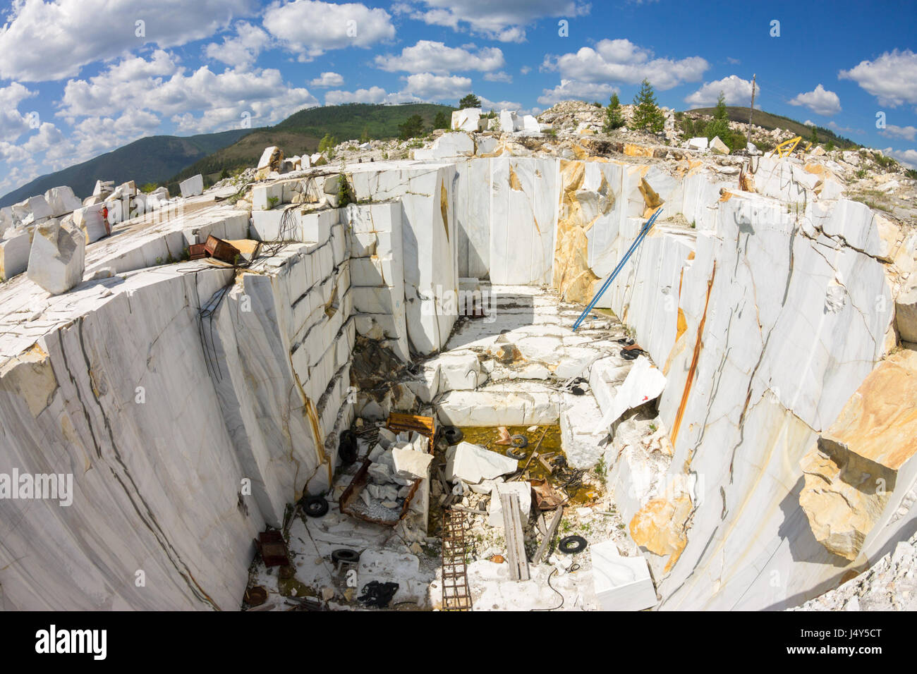 Old abandoned marble quarry in Buguldeika, Baikal Stock Photo Alamy
