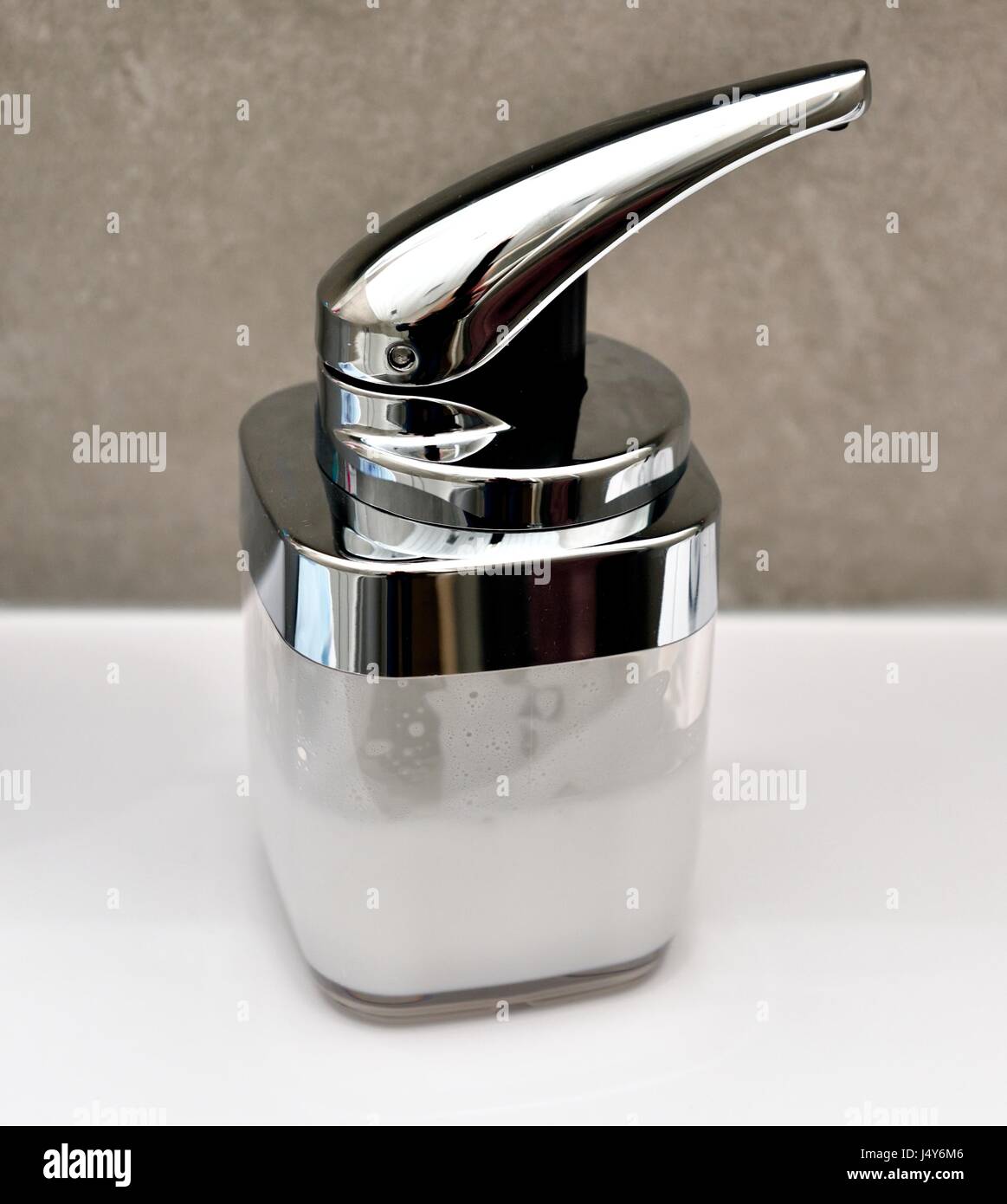 Empty soap dispenser Stock Photo