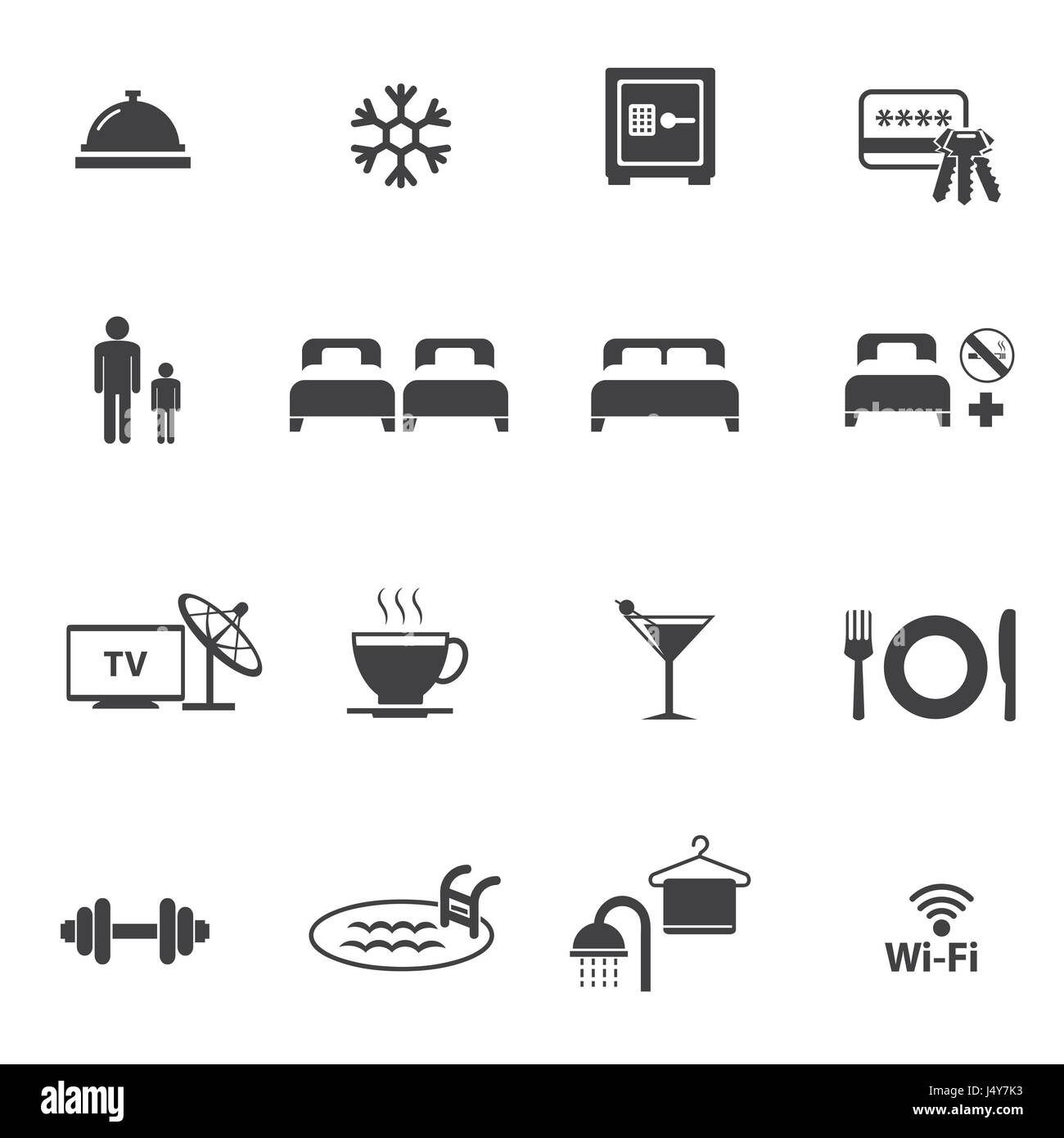 Hotel icons set Stock Vector