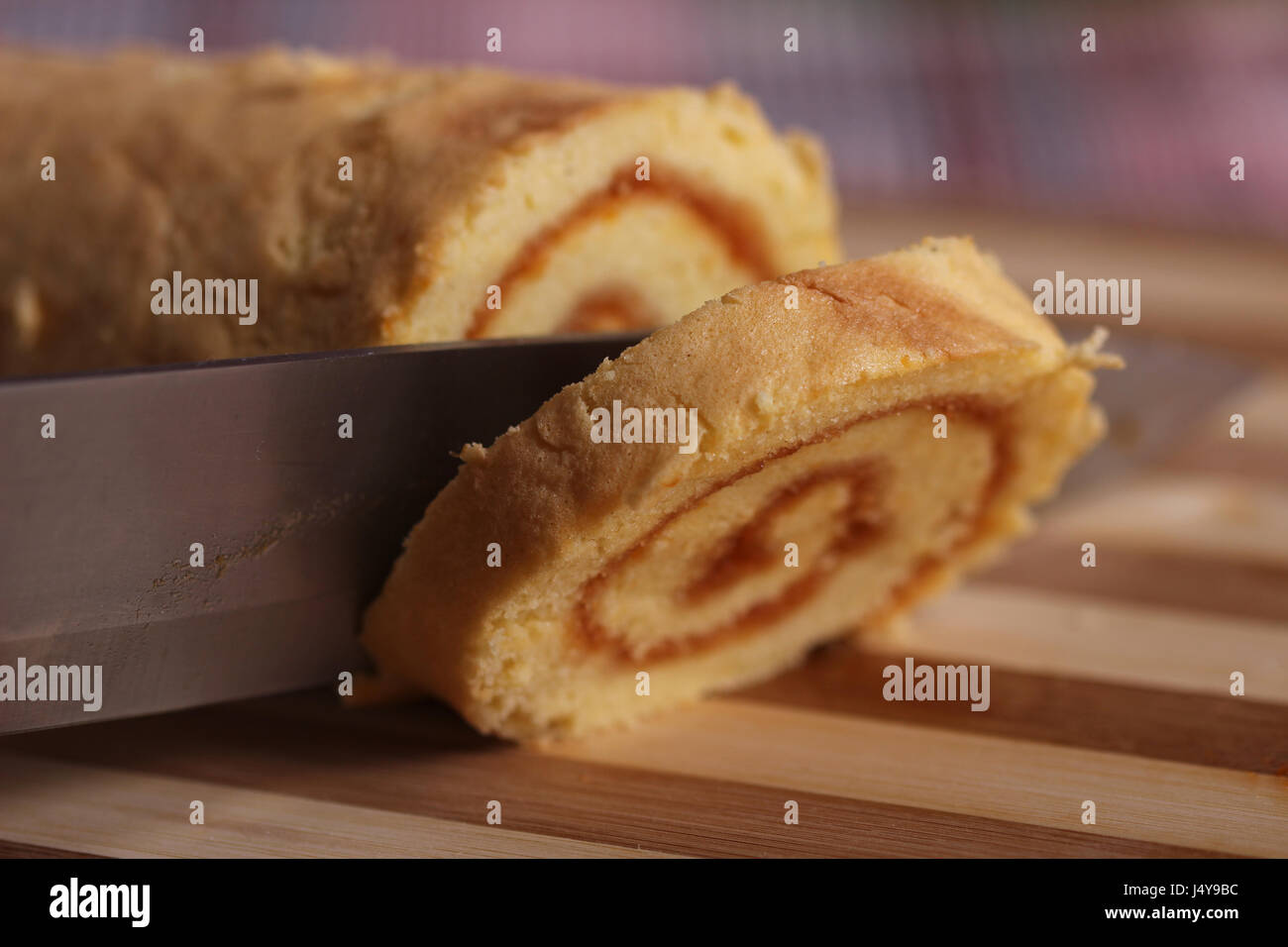 Sponge cake roll Stock Photo Alamy