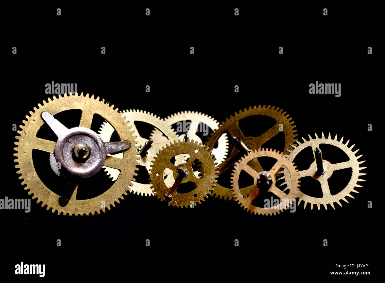 Vintage Watch Clock Cogs on Black Background Steampunk Stock Photo - Alamy