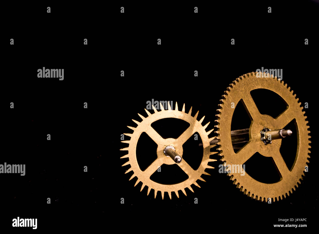 Vintage Watch Clock Cogs on Black Background Steampunk Stock Photo - Alamy