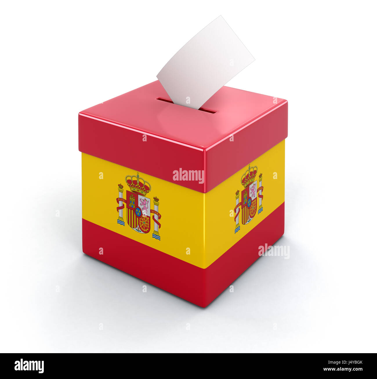 Ballot Box with Spanish flag. Image with clipping path Stock Photo Alamy