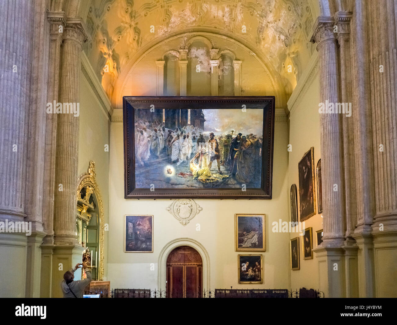 The Beheading of Saint Paul, painting by Simonet. Decapitacion del apostol San Pablo. Malaga Spain Cathedral interior. Stock Photo