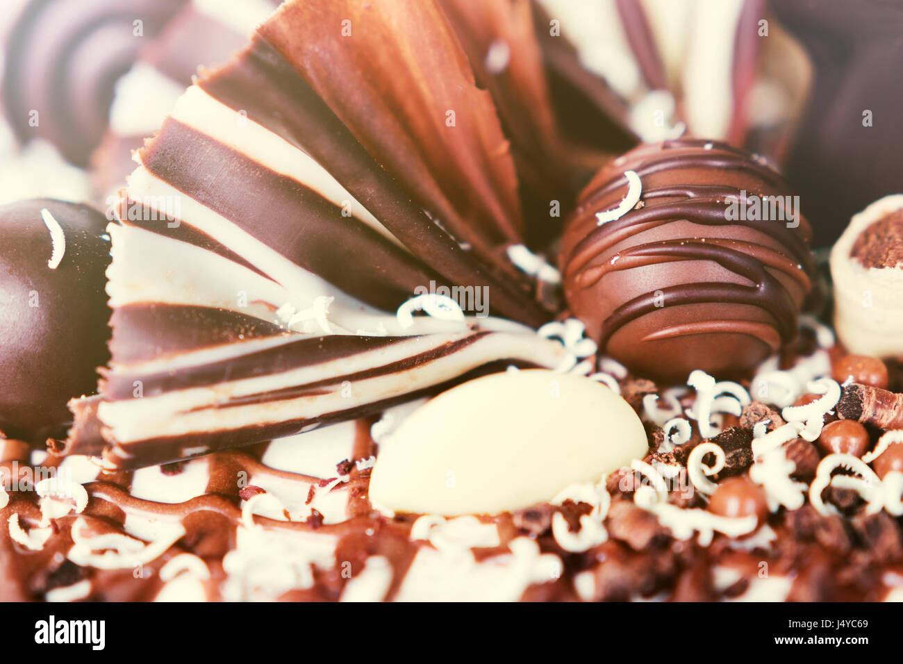 Chocolate Cake Decoration Details Stock Photo Alamy