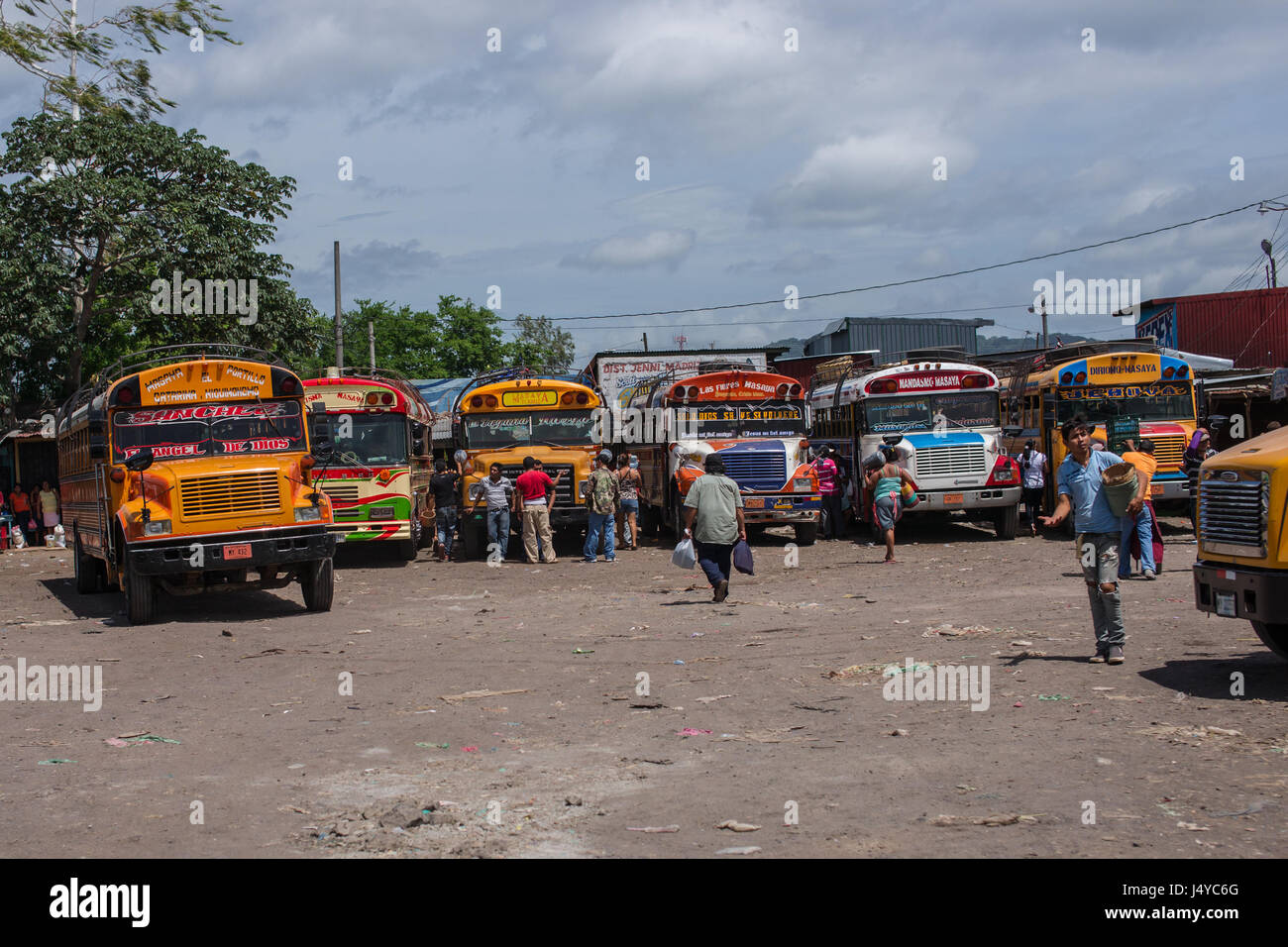 Masaya market bus station nicaragua Stock Photo