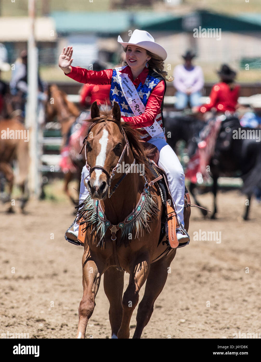 Rodeo queen at the Cottonwood Rodeo in California Stock Photo - Alamy