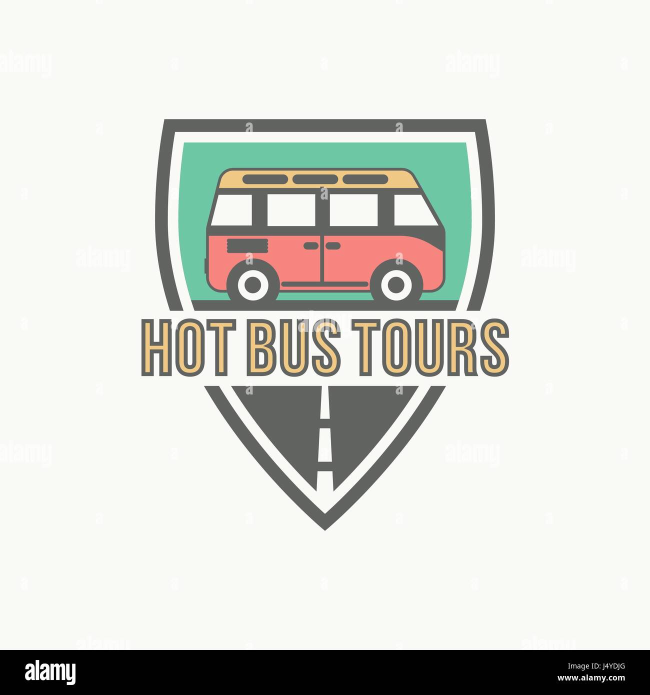 Bus trip and trvel tour badge logo Stock Vector